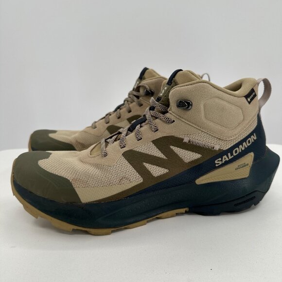 Salomon Elixir Activ Mid-Top GTX Boots size 9.5 Men's in Slate Green/Carbon/Glac - Picture 1 of 12